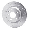 R1 01-03 Volkswagen EuroVan Rear Left Drilled & Slotted Silver Brake Rotor