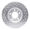 R1 01-03 Volkswagen EuroVan Rear Left Drilled & Slotted Silver Brake Rotor