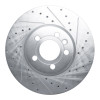 R1 01-03 Volkswagen EuroVan Front Right Drilled & Slotted Silver Brake Rotor