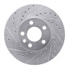 R1 01-03 Volkswagen EuroVan Front Left Drilled & Slotted Silver Brake Rotor