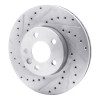 R1 01-03 Volkswagen EuroVan Front Left Drilled & Slotted Silver Brake Rotor