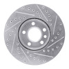 R1 01-03 Volkswagen EuroVan Front Left Drilled & Slotted Silver Brake Rotor