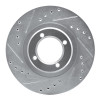 R1 85-88 Toyota Cressida Front Left Drilled & Slotted Silver Brake Rotor