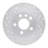 R1 96-00 Volkswagen EuroVan Rear Left Drilled & Slotted Silver Brake Rotor