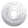 R1 85-88 Toyota Cressida Front Right Drilled & Slotted Silver Brake Rotor