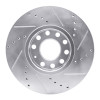 R1 92-95 Volkswagen EuroVan Front Left Drilled & Slotted Silver Brake Rotor