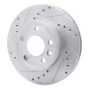 R1 92-95 Volkswagen EuroVan Front Left Drilled & Slotted Silver Brake Rotor EDZ-74040L