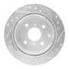 R1 84-88 Toyota Cressida Rear Left Drilled & Slotted Silver Brake Rotor