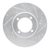 R1 84-87 Toyota Cressida Front Right Drilled & Slotted Silver Brake Rotor
