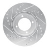 R1 84-87 Toyota Cressida Front Right Drilled & Slotted Silver Brake Rotor