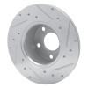 R1 72-78 Volkswagen Type 2 Front Left Drilled & Slotted Silver Brake Rotor