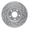 R1 72-78 Volkswagen Type 2 Front Left Drilled & Slotted Silver Brake Rotor