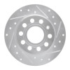 R1 10-19 Audi A3 Rear Right Drilled & Slotted Silver Brake Rotor