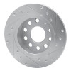 R1 10-19 Audi A3 Rear Left Drilled & Slotted Silver Brake Rotor