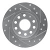 R1 10-19 Audi A3 Rear Left Drilled & Slotted Silver Brake Rotor