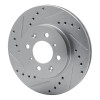 R1 83-84 Toyota Cressida Front Left Drilled & Slotted Silver Brake Rotor