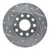 R1 05-25 Audi A3 Sportback E-Tron Rear Left Drilled & Slotted Silver Brake Rotor