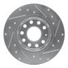 R1 05-25 Audi A3 Sportback E-Tron Rear Left Drilled & Slotted Silver Brake Rotor