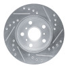 R1 83-86 Toyota Camry Front Left Drilled & Slotted Silver Brake Rotor