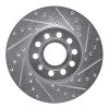 R1 05-25 Audi A3 (Mexico) Front Right Drilled & Slotted Silver Brake Rotor