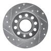 R1 05-13 Audi A3 Rear Left Drilled & Slotted Silver Brake Rotor