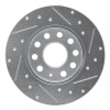 R1 05-13 Audi A3 Rear Left Drilled & Slotted Silver Brake Rotor