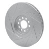 R1 04-06 Audi TT Quattro Right Front Drilled & Slotted Silver Brake Rotor