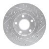 R1 99-05 Audi A6 Quattro Rear Left Drilled & Slotted Silver Brake Rotor