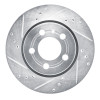 R1 00-06 Audi TT Quattro Rear Left Drilled & Slotted Silver Brake Rotor