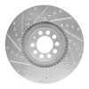 R1 00-06 Audi TT Front Right Drilled & Slotted Silver Brake Rotor