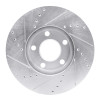R1 98-98 Volkswagen Passat (USA/Canada) Front Right Drilled & Slotted Silver Brake Rotor