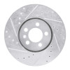 R1 96-98 Volkswagen Jetta Sedan Front Left Drilled & Slotted Silver Brake Rotor