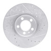 R1 96-98 Volkswagen Jetta Sedan Front Left Drilled & Slotted Silver Brake Rotor
