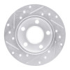 R1 96-05 Audi A4 Quattro Rear Right Drilled & Slotted Silver Brake Rotor