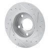 R1 96-05 Audi A4 Quattro Rear Left Drilled & Slotted Silver Brake Rotor