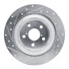 R1 21-22 Lexus RC300 Rear Right Drilled & Slotted Silver Brake Rotor