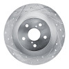 R1 21-22 Lexus RC350 Rear Left Drilled & Slotted Silver Brake Rotor