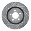 R1 92-95 Volkswagen Jetta Sedan Front Left Drilled & Slotted Silver Brake Rotor