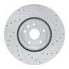 R1 11-25 Lexus GS300 Left Front Drilled & Slotted Silver Brake Rotor