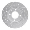 R1 80-08 Audi 4000 Front Right Drilled & Slotted Silver Brake Rotor