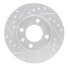 R1 80-08 Audi 4000 Front Left Drilled & Slotted Silver Brake Rotor