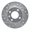 R1 73-05 Audi 4000 Front Left Drilled & Slotted Silver Brake Rotor