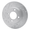R1 73-05 Audi 4000 Front Left Drilled & Slotted Silver Brake Rotor