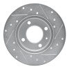 R1 73-05 Audi 4000 Front Left Drilled & Slotted Silver Brake Rotor