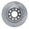 R1 16-25 Audi Q3 Rear Right Drilled & Slotted Silver Brake Rotor