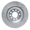 R1 16-25 Audi Q3 Rear Right Drilled & Slotted Silver Brake Rotor