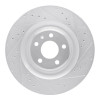 R1 17-25 Audi S8 Rear Right Drilled & Slotted Silver Brake Rotor