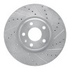 R1 11-17 Audi A5 Front Right Drilled & Slotted Silver Brake Rotor