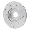 R1 11-17 Audi Q5 (Mexico) Front Left Drilled & Slotted Silver Brake Rotor
