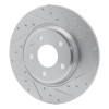 R1 08-25 Audi Q5 (USA/Canada Excl Hybrid) Rear Right Drilled & Slotted Silver Brake Rotor
